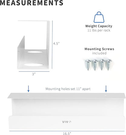 VIVO 2 Pack Under Desk 17 inch Cable Management Tray, Cord Organizer, Home Office Desk Accessories, White, DESK - AC06 - 2CW | Cable Raceways - TrueDesk