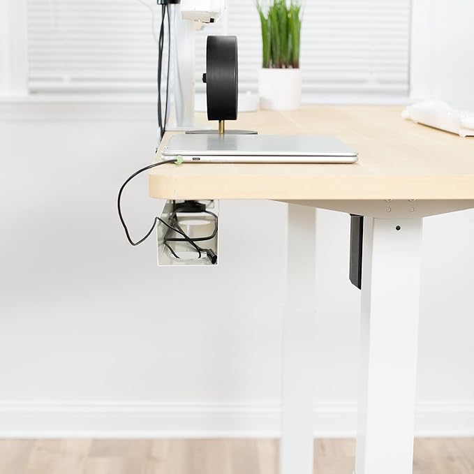 VIVO 2 Pack Under Desk 17 inch Cable Management Tray, Cord Organizer, Home Office Desk Accessories, White, DESK - AC06 - 2CW | Cable Raceways - TrueDesk