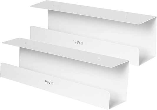 VIVO 2 Pack Under Desk 17 inch Cable Management Tray, Cord Organizer, Home Office Desk Accessories, White, DESK - AC06 - 2CW | Cable Raceways - TrueDesk