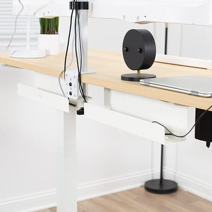 VIVO 2 Pack Under Desk 17 inch Cable Management Tray, Cord Organizer, Home Office Desk Accessories, White, DESK - AC06 - 2CW | Cable Raceways - TrueDesk