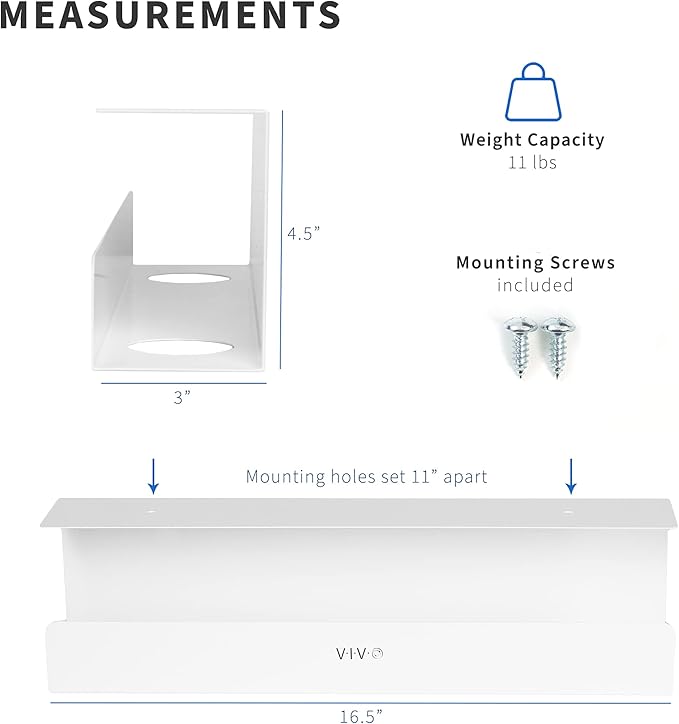 VIVO Under Desk 17 inch Cable Management Tray, Cord Organizer, Home Office Desk Accessories, White, DESK - AC06 - 1CW | Cable Raceways - TrueDesk