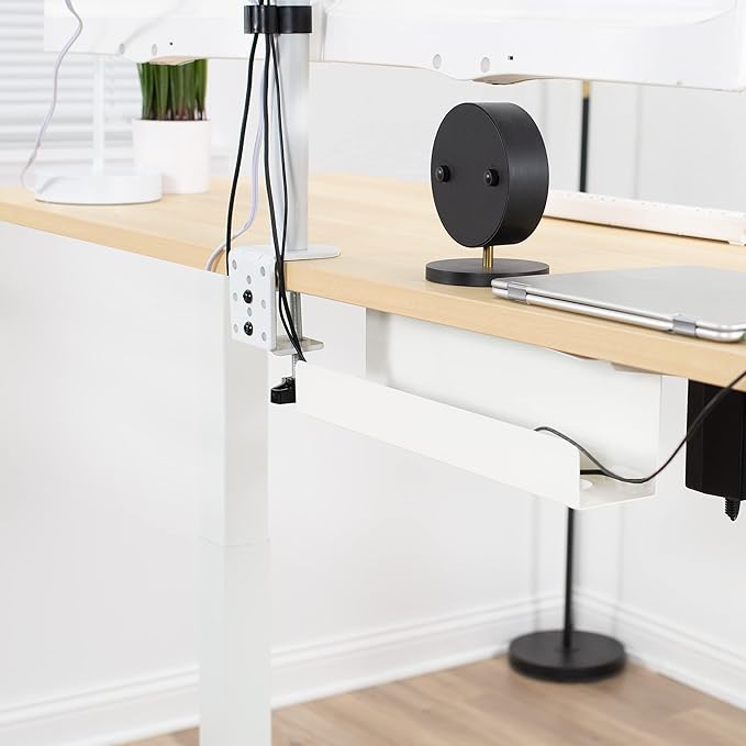 VIVO Under Desk 17 inch Cable Management Tray, Cord Organizer, Home Office Desk Accessories, White, DESK - AC06 - 1CW | Cable Raceways - TrueDesk