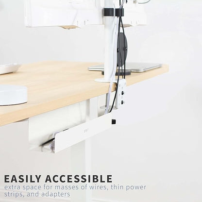 VIVO Under Desk 17 inch Cable Management Tray, Cord Organizer, Home Office Desk Accessories, White, DESK - AC06 - 1CW | Cable Raceways - TrueDesk
