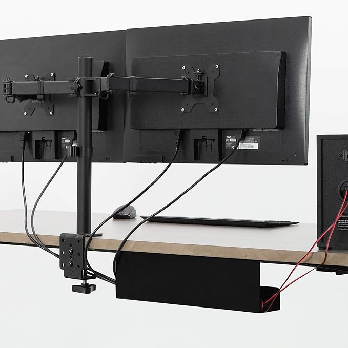 VIVO Under Desk 17 inch Cable Management Tray, Power Strip Holder, Cord Organizer, Wire Tamer for Office and Home, Black, DESK - AC06 - 1C | Cable Raceways - TrueDesk