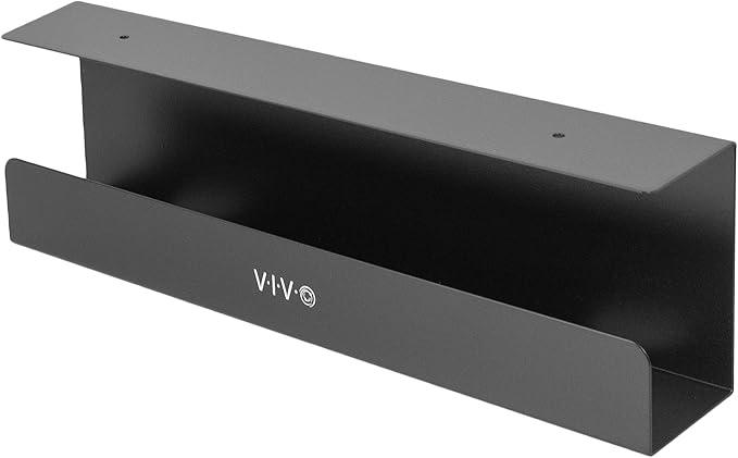 VIVO Under Desk 17 inch Cable Management Tray, Power Strip Holder, Cord Organizer, Wire Tamer for Office and Home, Black, DESK - AC06 - 1C | Cable Raceways - TrueDesk