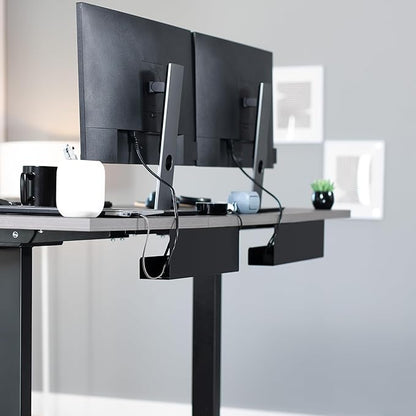 VIVO Under Desk 17 inch Cable Management Trays, Power Strip Holders, Cord Organizers, Wire Tamers for Office and Home, Black, 2 Pack, DESK - AC06 - 2C | Cable Raceways - TrueDesk