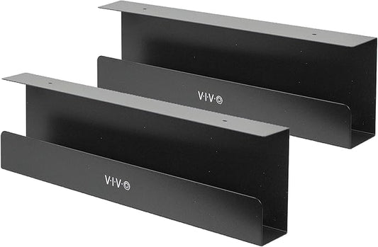 VIVO Under Desk 17 inch Cable Management Trays, Power Strip Holders, Cord Organizers, Wire Tamers for Office and Home, Black, 2 Pack, DESK - AC06 - 2C | Cable Raceways - TrueDesk