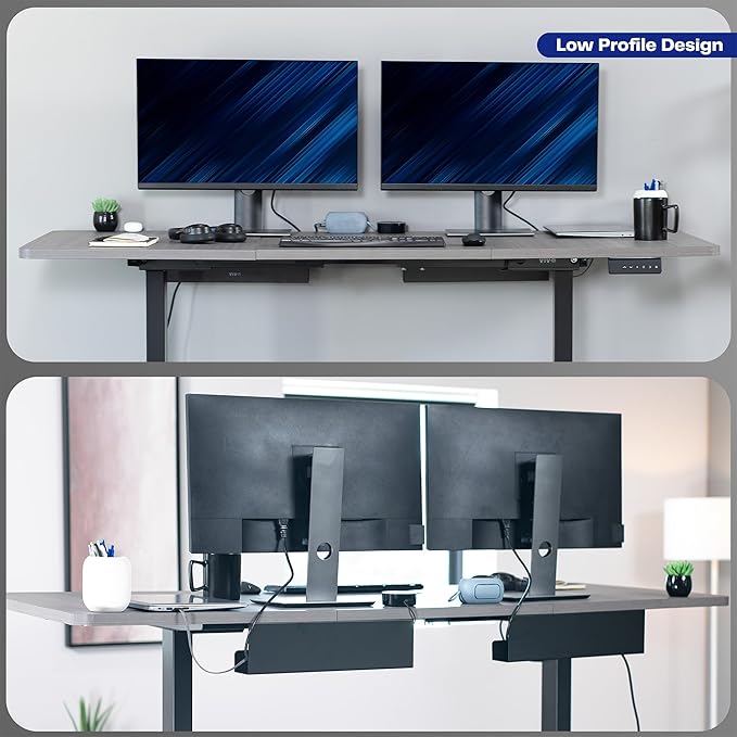 VIVO Under Desk 17 inch Cable Management Trays, Power Strip Holders, Cord Organizers, Wire Tamers for Office and Home, Black, 2 Pack, DESK - AC06 - 2C | Cable Raceways - TrueDesk