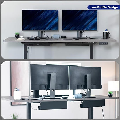 VIVO Under Desk 17 inch Cable Management Trays, Power Strip Holders, Cord Organizers, Wire Tamers for Office and Home, Black, 2 Pack, DESK - AC06 - 2C | Cable Raceways - TrueDesk