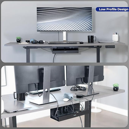 VIVO Under Desk 17 inch Extra Deep Cable Management Tray, Power Strip Holder, Cord Organizer, Wire Tamer for Office and Home, Black, DESK - AC16 - 1C | Cable Raceways - TrueDesk