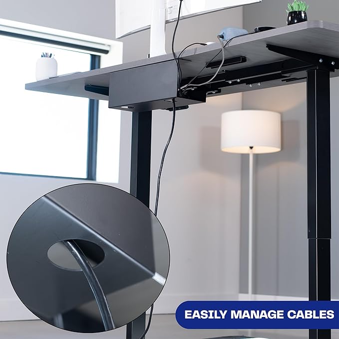 VIVO Under Desk 17 inch Extra Deep Cable Management Tray, Power Strip Holder, Cord Organizer, Wire Tamer for Office and Home, Black, DESK - AC16 - 1C | Cable Raceways - TrueDesk