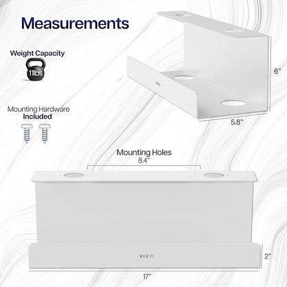 VIVO Under Desk 17 inch Extra Deep Cable Management Tray, Power Strip Holder, Cord Organizer, Wire Tamer for Office and Home, White, DESK - AC16 - 1CW | Cable Raceways - TrueDesk