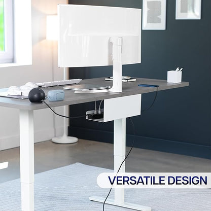 VIVO Under Desk 17 inch Extra Deep Cable Management Tray, Power Strip Holder, Cord Organizer, Wire Tamer for Office and Home, White, DESK - AC16 - 1CW | Cable Raceways - TrueDesk