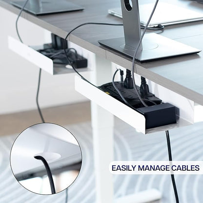 VIVO Under Desk 17 inch Extra Deep Cable Management Trays, Power Strip Holders, Cord Organizers, Wire Tamers for Office and Home, White, 2 Pack, DESK - AC16 - 2CW | Cable Raceways - TrueDesk