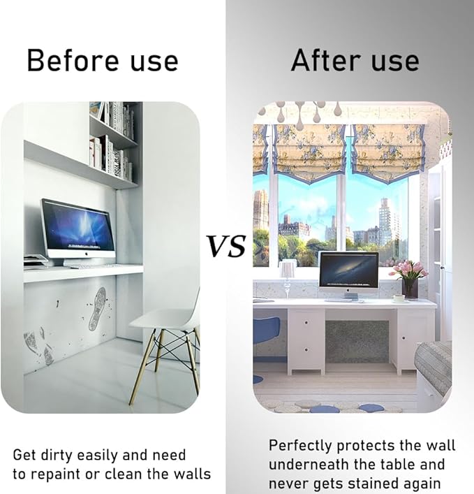 VOVCIG Adhesive - Backed Under - Desk Wall Protector, 31.5 X 23.6 inch Felt Cloth Wall Sticker Easy to Install Wall Protector from Furniture Sheet, Removes Without Residue | Desk Pads Blotters - TrueDesk