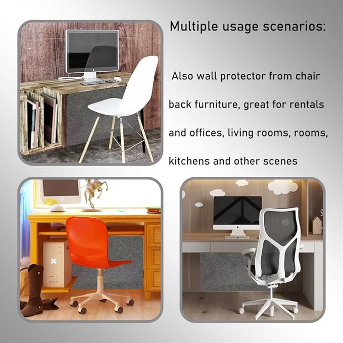 VOVCIG Adhesive - Backed Under - Desk Wall Protector, 31.5 X 23.6 inch Felt Cloth Wall Sticker Easy to Install Wall Protector from Furniture Sheet, Removes Without Residue | Desk Pads Blotters - TrueDesk