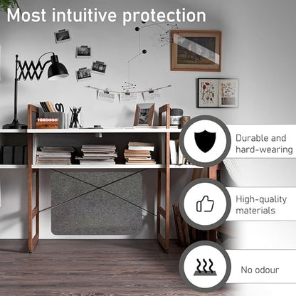VOVCIG Adhesive - Backed Under - Desk Wall Protector, 31.5 X 23.6 inch Felt Cloth Wall Sticker Easy to Install Wall Protector from Furniture Sheet, Removes Without Residue | Desk Pads Blotters - TrueDesk