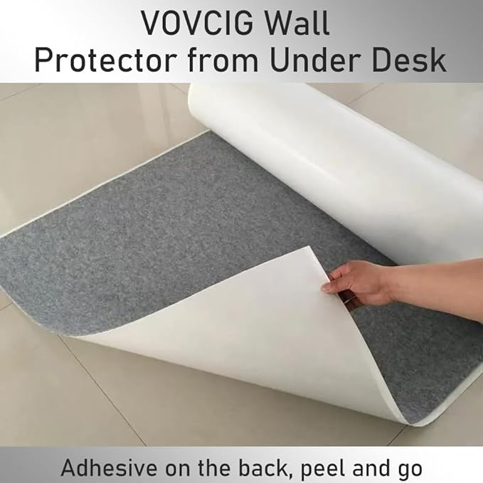 VOVCIG Adhesive - Backed Under - Desk Wall Protector, 31.5 X 23.6 inch Felt Cloth Wall Sticker Easy to Install Wall Protector from Furniture Sheet, Removes Without Residue | Desk Pads Blotters - TrueDesk