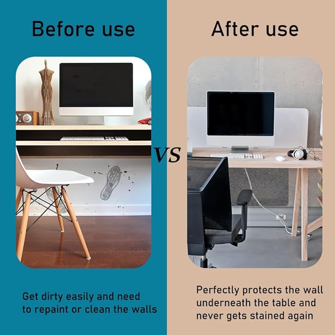 VOVCIG Under - Desk Wall Protector, 31.5 X 23.6 inch Felt Cloth Wall Sticker Easy to Install Wall Protector from Furniture Sheet, Removes Without Residue | Desk Pads Blotters - TrueDesk
