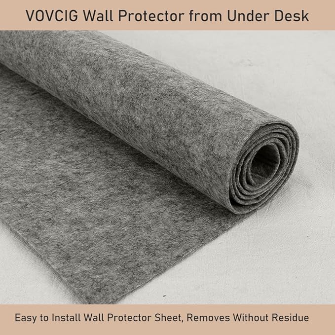 VOVCIG Under - Desk Wall Protector, 31.5 X 23.6 inch Felt Cloth Wall Sticker Easy to Install Wall Protector from Furniture Sheet, Removes Without Residue | Desk Pads Blotters - TrueDesk