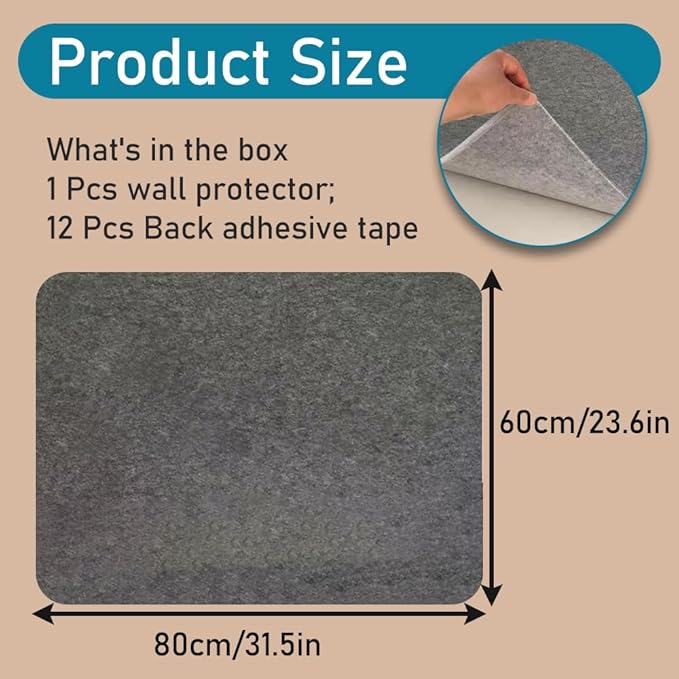 VOVCIG Under - Desk Wall Protector, 31.5 X 23.6 inch Felt Cloth Wall Sticker Easy to Install Wall Protector from Furniture Sheet, Removes Without Residue | Desk Pads Blotters - TrueDesk