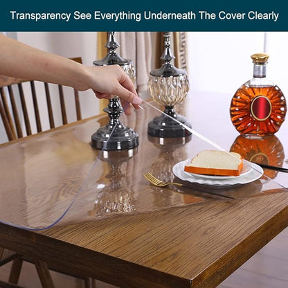 Wadrac Multisize Small PVC Clear Table Cover Top Protector - 12x30 in Heat Resistant Anti Scratch Plastic Cloths Rectangular Vinyl Non - Slip Desk Pad for Painting End Little Table/Writing Vanity Desk | Table Pads - TrueDesk