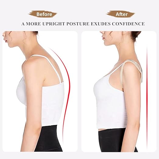 WEEOATAR Upper Back Brace Posture Corrector Posture Trainer, Breathable, Adjustable, Easy to Use with Magic Stickers, 4 Back Straps Back Straightener for Adults and Kids (Black, XL) | Back Braces - TrueDesk