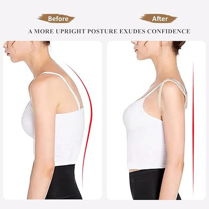 WEEOATAR Upper Back Brace Posture Corrector Posture Trainer, Breathable, Adjustable, Easy to Use with Magic Stickers, 4 Back Straps Back Straightener for Adults and Kids (Black, M) | Back Braces - TrueDesk