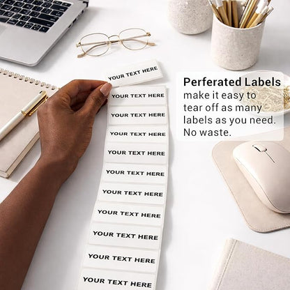 White Address Labels - Personalized Name Stickers, Custom Printed Return Mailing and Shipping Labels for Envelopes, Packages, Business, Home by PrettySweetParty (250, Calligraphy with Tails) | Address Labels - TrueDesk