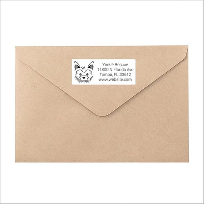 White Home Address Labels - Personalized Return Address Stickers, Custom Printed Mailing Labels for Envelopes, Packages, Wedding, Business (Dog - Yorkshire terrior) | Address Labels - TrueDesk