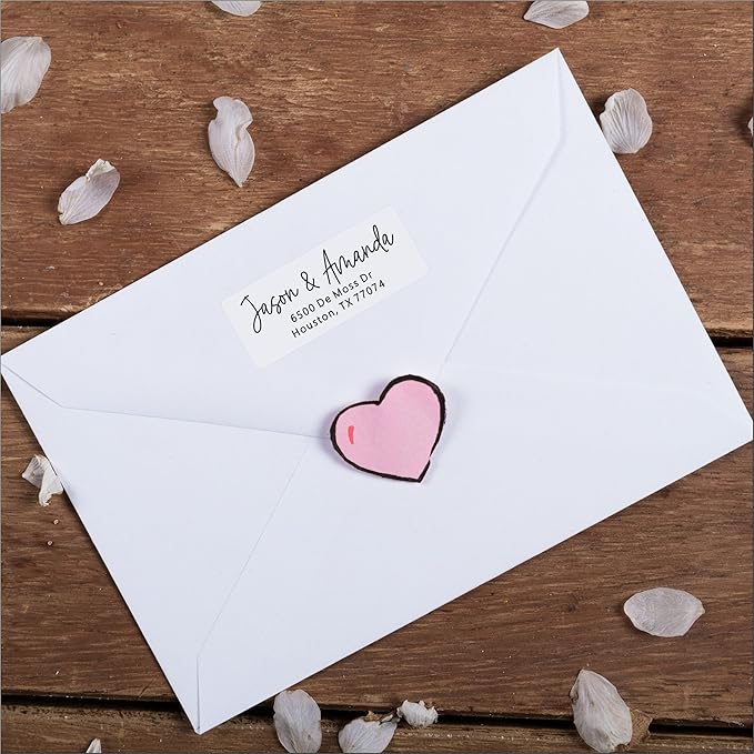White Home Address Labels - Personalized Return Address Stickers, Custom Printed Mailing Labels for Envelopes, Packages, Wedding, Business (Handwritten Script Font) | Address Labels - TrueDesk