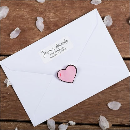 White Home Address Labels - Personalized Return Address Stickers, Custom Printed Mailing Labels for Envelopes, Packages, Wedding, Business (Handwritten Script Font) | Address Labels - TrueDesk