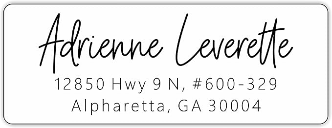 White Home Address Labels - Personalized Return Address Stickers, Custom Printed Mailing Labels for Envelopes, Packages, Wedding, Business (Handwritten Script Font) | Address Labels - TrueDesk