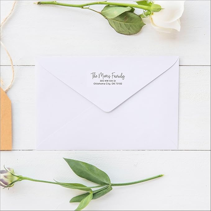 White Home Address Labels - Personalized Return Address Stickers, Custom Printed Mailing Labels for Envelopes, Packages, Wedding, Business (Handwritten Script Font) | Address Labels - TrueDesk