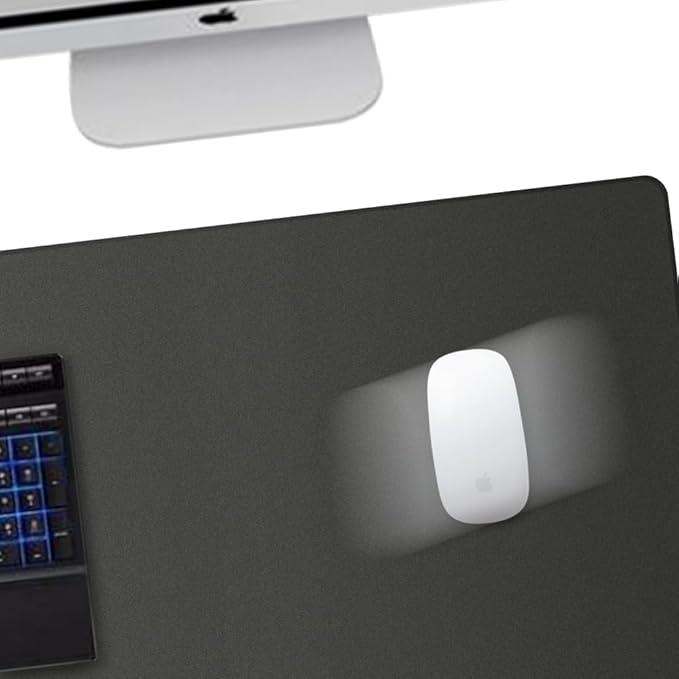 Wireless Charging Desk Mat & Mouse Pad – Detachable 15W Compatible with MagSafe & Qi Fast Charger, Dual - Layer PU Leather Desk Protector with Hidden Felt Storage (Black) | Mouse Pads - TrueDesk