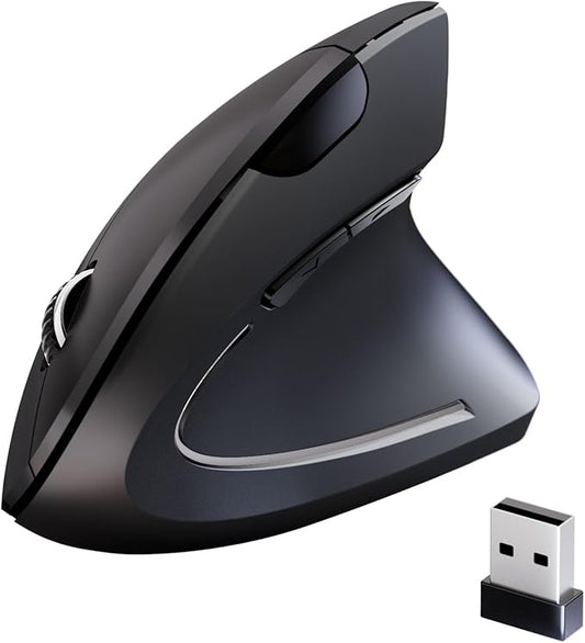 Wireless Ergonomic Mouse,2.4G USB Wireless Vertical Mouse,Adjustable DPI(800/1200/1600),Quiet Clicks,6 Buttons for Laptop,PC,Mac,Desktop – Black | Mice - TrueDesk