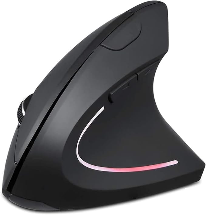 Wireless Mouse Ergonomic Vertical Mouse Ergo LED Light High Precision Optical Cordless Lightweight Mice Gift for Boy Girl Adults for PC Computer Laptop Mac Office,with Side Buttons, 800/1200/1600 DPI | Gaming Mice - TrueDesk