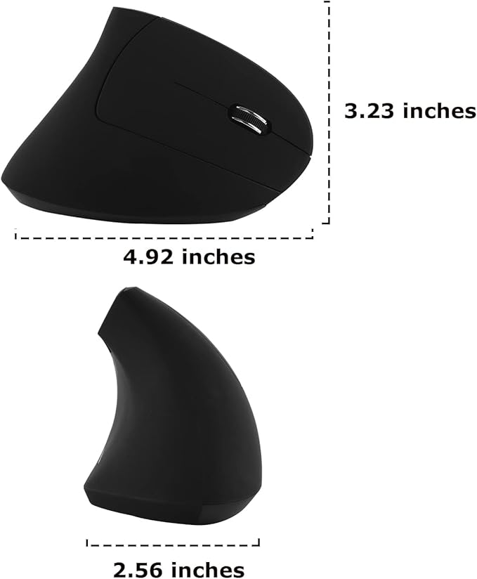 Wireless Mouse Ergonomic Vertical Mouse Ergo LED Light High Precision Optical Cordless Lightweight Mice Gift for Boy Girl Adults for PC Computer Laptop Mac Office,with Side Buttons, 800/1200/1600 DPI | Gaming Mice - TrueDesk