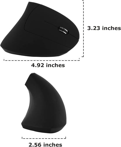 Wireless Mouse Ergonomic Vertical Mouse Ergo LED Light High Precision Optical Cordless Lightweight Mice Gift for Boy Girl Adults for PC Computer Laptop Mac Office,with Side Buttons, 800/1200/1600 DPI | Gaming Mice - TrueDesk