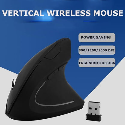 Wireless Mouse Ergonomic Vertical Mouse Ergo LED Light High Precision Optical Cordless Lightweight Mice Gift for Boy Girl Adults for PC Computer Laptop Mac Office,with Side Buttons, 800/1200/1600 DPI | Gaming Mice - TrueDesk