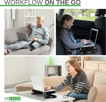 WorkEZ Adjustable Laptop Stand for Desk, Adjustable Height Laptop Stand, Ergonomic Foldable Portable PC Holder, Computer Riser, Home Office Supplies | Stands - TrueDesk