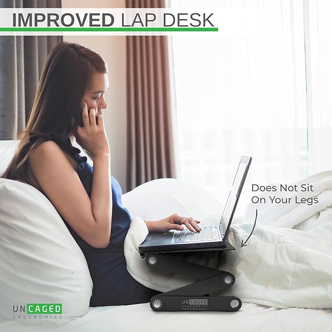 WorkEZ Adjustable Laptop Stand for Desk, Adjustable Height Laptop Stand, Ergonomic Foldable Portable PC Holder, Computer Riser, Home Office Supplies | Stands - TrueDesk