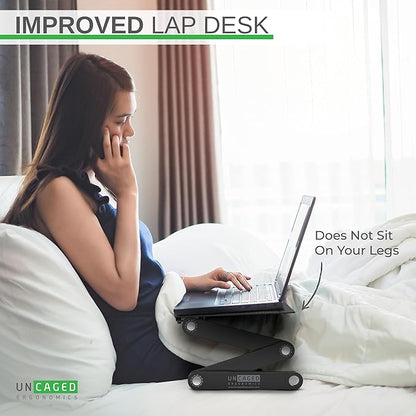 WorkEZ Adjustable Laptop Stand for Desk, Adjustable Height Laptop Stand, Ergonomic Foldable Portable PC Holder, Computer Riser, Home Office Supplies | Stands - TrueDesk