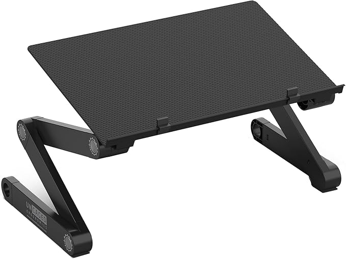 WorkEZ Adjustable Laptop Stand for Desk, Adjustable Height Laptop Stand, Ergonomic Foldable Portable PC Holder, Computer Riser, Home Office Supplies | Stands - TrueDesk