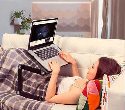 WorkEZ Adjustable Laptop Stand for Desk, Adjustable Height Laptop Stand, Ergonomic Foldable Portable PC Holder, Computer Riser, Home Office Supplies | Stands - TrueDesk