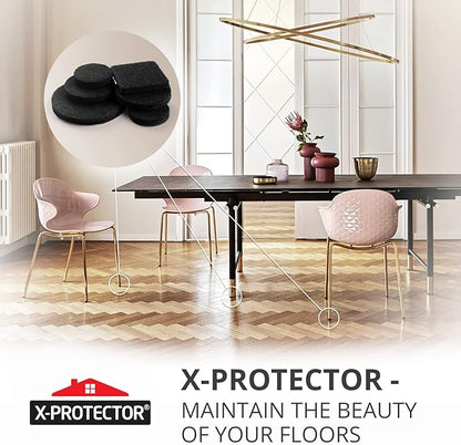 X - Protector 357 Pcs Black Felt Furniture Pads - Huge Quantity of Anti - Scratch, Heavy Duty Floor Protectors for Hardwood, Tile, Laminate - Suitable for Chairs, Tables, Sofa, Bed, Cabinet, Ottoman | Furniture Pads - TrueDesk