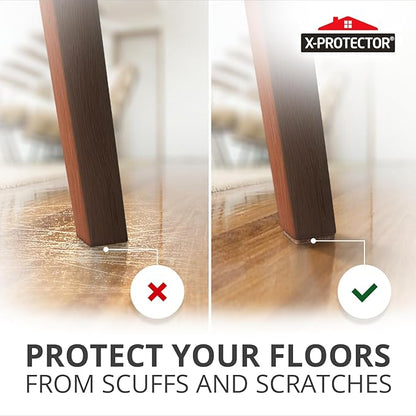 X - Protector Felt Furniture Pads - 20 PCS 6 x 1/2" - Premium Felt Strips with Adhesive Backing - Rectangular Furniture Pads for Hardwood Floors - Cut Furniture Felt Pads to Size You Need! (Brown) | Furniture Pads - TrueDesk