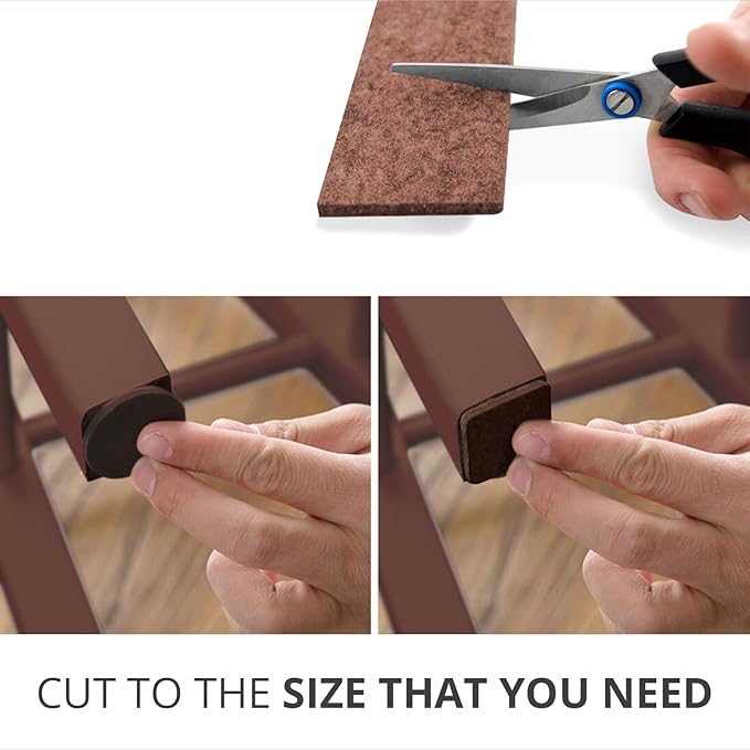 X - Protector Felt Furniture Pads - 20 PCS 6 x 1/2" - Premium Felt Strips with Adhesive Backing - Rectangular Furniture Pads for Hardwood Floors - Cut Furniture Felt Pads to Size You Need! (Brown) | Furniture Pads - TrueDesk
