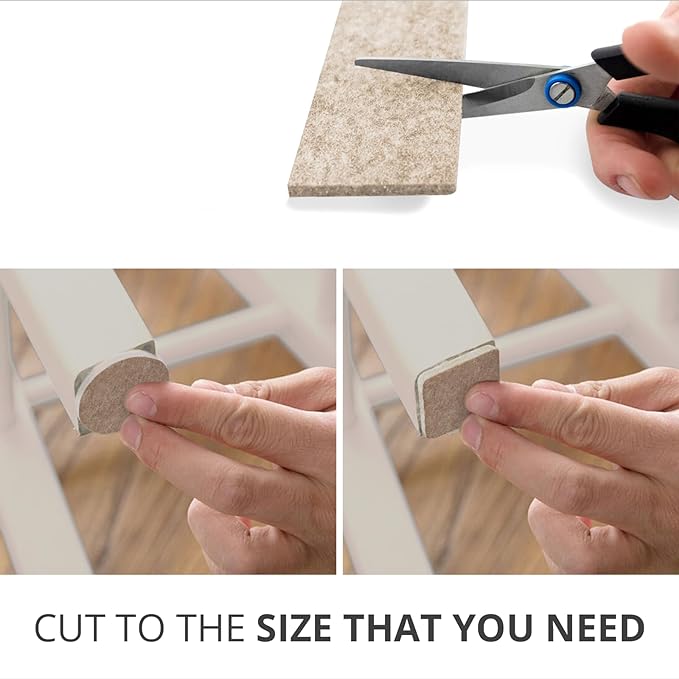 X - Protector Felt Furniture Pads - 20 PCS 6 x 1/2" - Premium Felt Strips with Adhesive Backing - Rectangular Furniture Pads for Hardwood Floors - Cut Furniture Felt Pads to Size You Need! (Beige) | Furniture Pads - TrueDesk