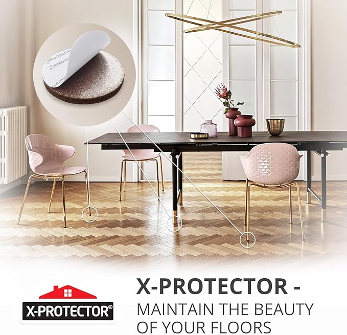 X - Protector Felt Furniture Pads - 24 Pcs 2" Round - Chair & Floor Protectors - For Hardwood Floors - Protect Your Floors! (Brown) | Furniture Pads - TrueDesk